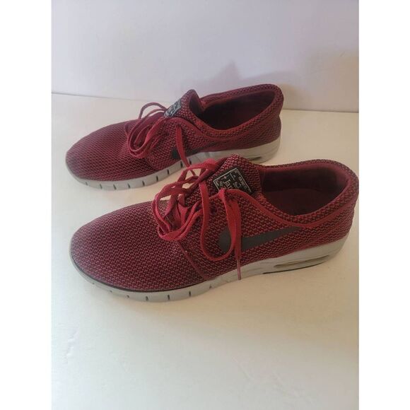 Nike Stefan Janoski Unisex Maroon Lace-Up Athletic Skateboarding Shoes size 9 - Picture 3 of 7